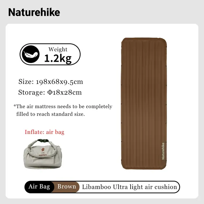 Natureifa-Polymères de couchage autogonflants avec pompe à pied