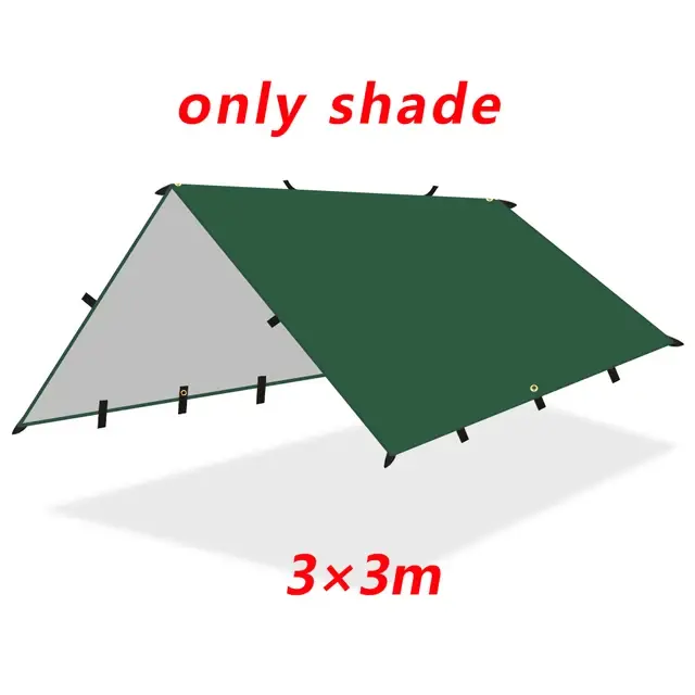 Tente de survie imperméable à 19 points de suspension, bâche, abri solaire, pare-soleil, sac à dos e