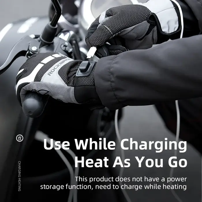 ROCKBROS gant d'hiver chauffant gants de cyclisme USB gants de Ski électriques rechargeables écran t