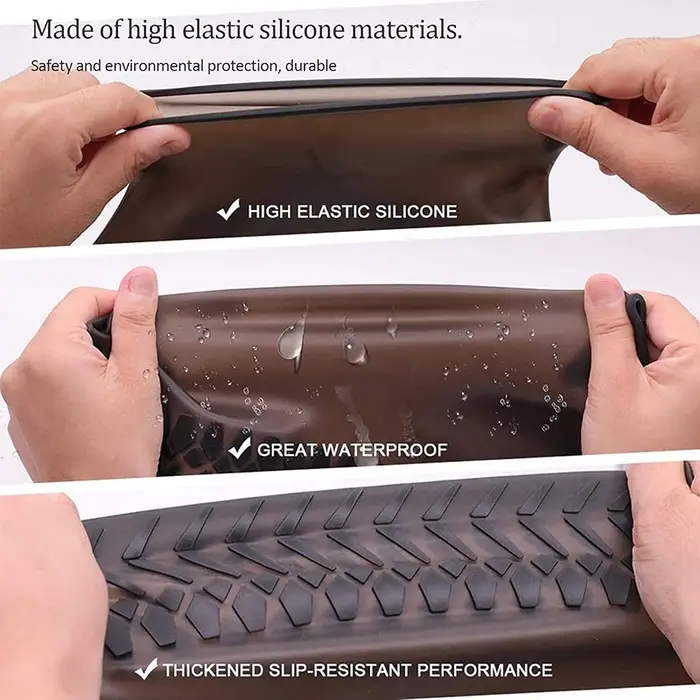 Couvre-chaussures en silicone 6/4/2 pièces - Résistants à l'usure, imperméables, antidérapants, pliables, réutilisables pour la pluie/la neige en extérieur, les voyages et la maison