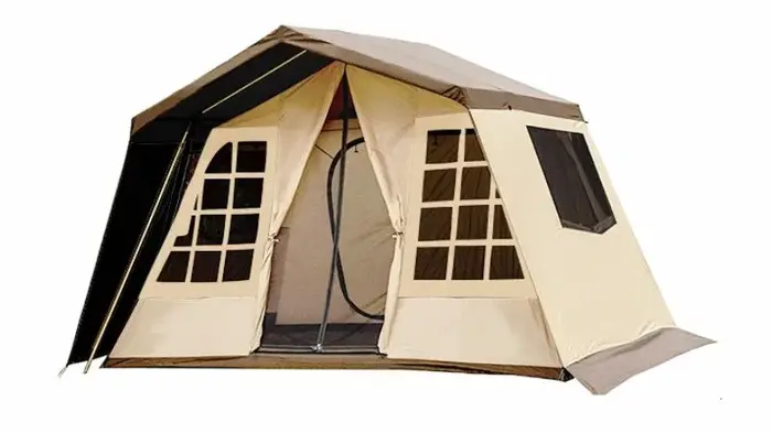 Tente de glamping exquise, imperméable et émotive, en toile, pour le camping d'aventure en plein air