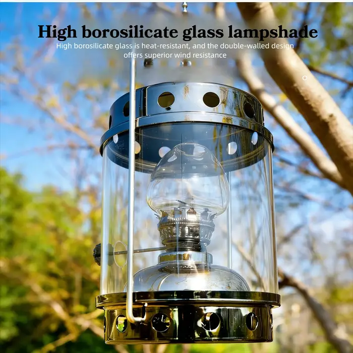 Lampe à kérosène d'extérieur, lanterne de camping portable, lampe à huile vintage pour tente suspendue, lumière d'ambiance pour le camping, randonnée et survie