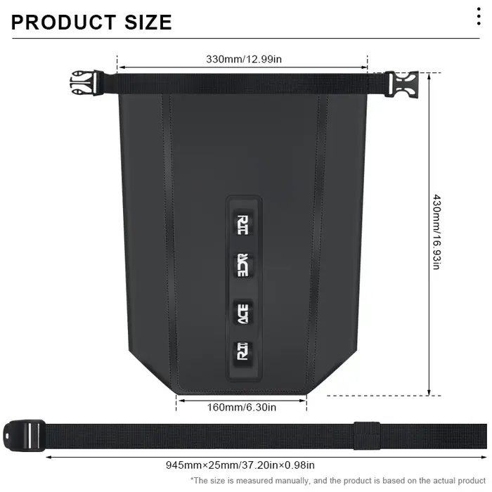 RIDERACE Portable étanche vélo fourche sac PVC 8L en alliage d'aluminium