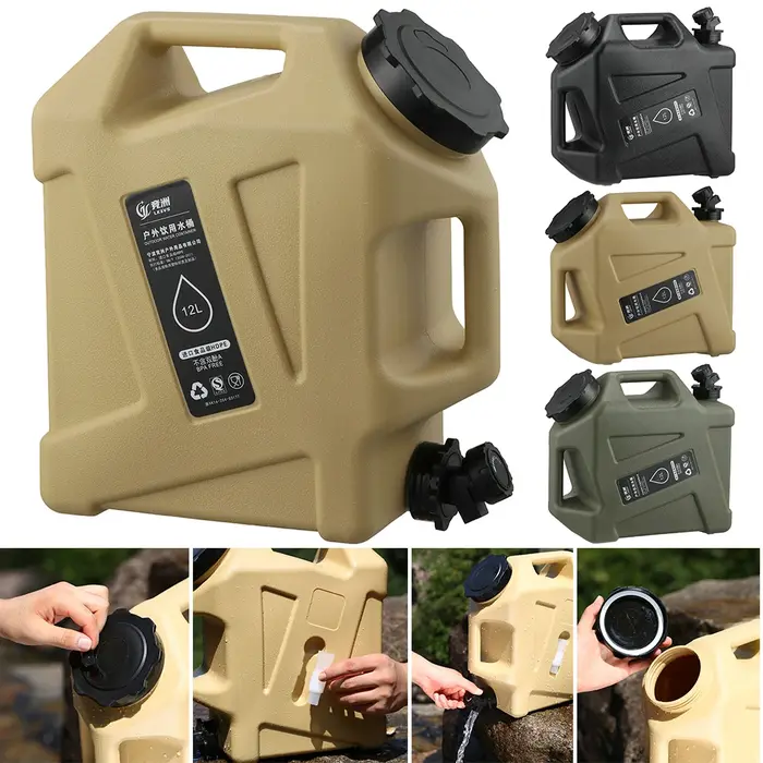 Récipient à eau de camping de grande capacité avec poignées amovibles