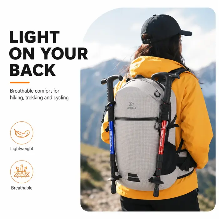 Sac à dos de randonnée 28L avec sac banane, léger, imperméable, sangle à coussin d'air, sac à dos multifonctionnel pour la randonnée en plein air et le camping
