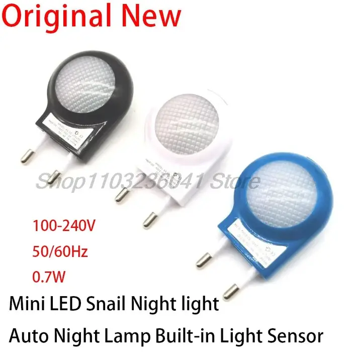 Mini Veilleuse LED en Forme d'Escargot, avec Capteur de Lumière Intégré, pour Chambre de Bébé et d'E