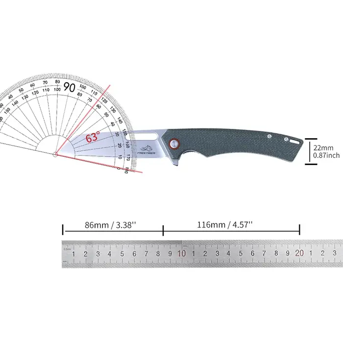 ETIGER FT957 wiches couteau pliant, manche en fibre AREX, camping en plein air, chasse, pêche, rando