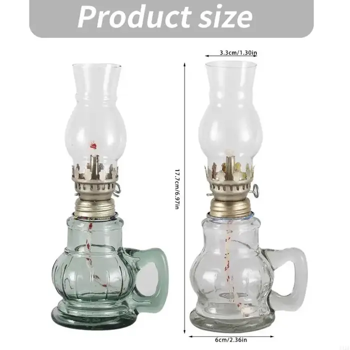 Bougie à huile en verre rechargeable