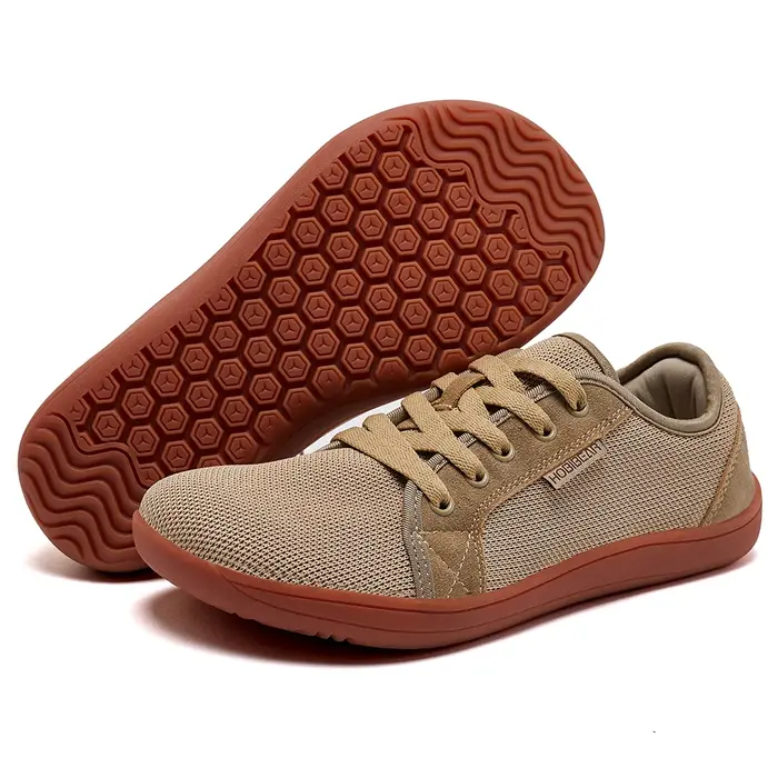 HOBIBEAR Chaussures larges pieds nus pour hommes pour course sur sentier unisexe Chaussures de march