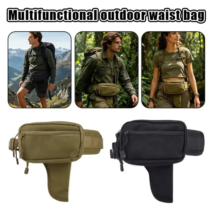 Sac banane de transport dissimulé pour l'extérieur – Sac de taille multifonctionnel extensible pour le voyage et l'EDC avec poche cachée