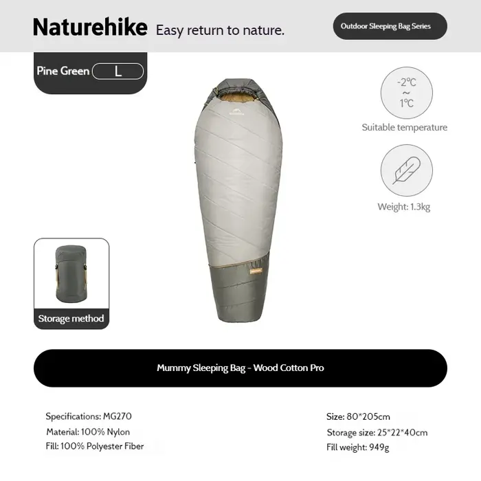 Naturehike Chaud Mujin PRO Momie Sac de Couchage Léger Hommes et Femmes Portable pour Camping En Plein Air Randonnée Alpinisme Voyage