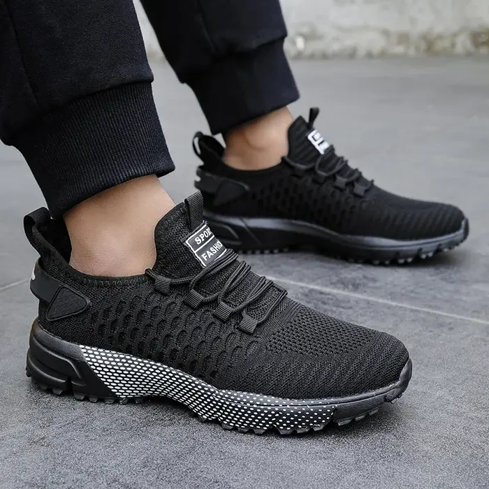 Nouvelles chaussures de randonnée pour hommes marche sport haute qualité à lacets maille chaussures 