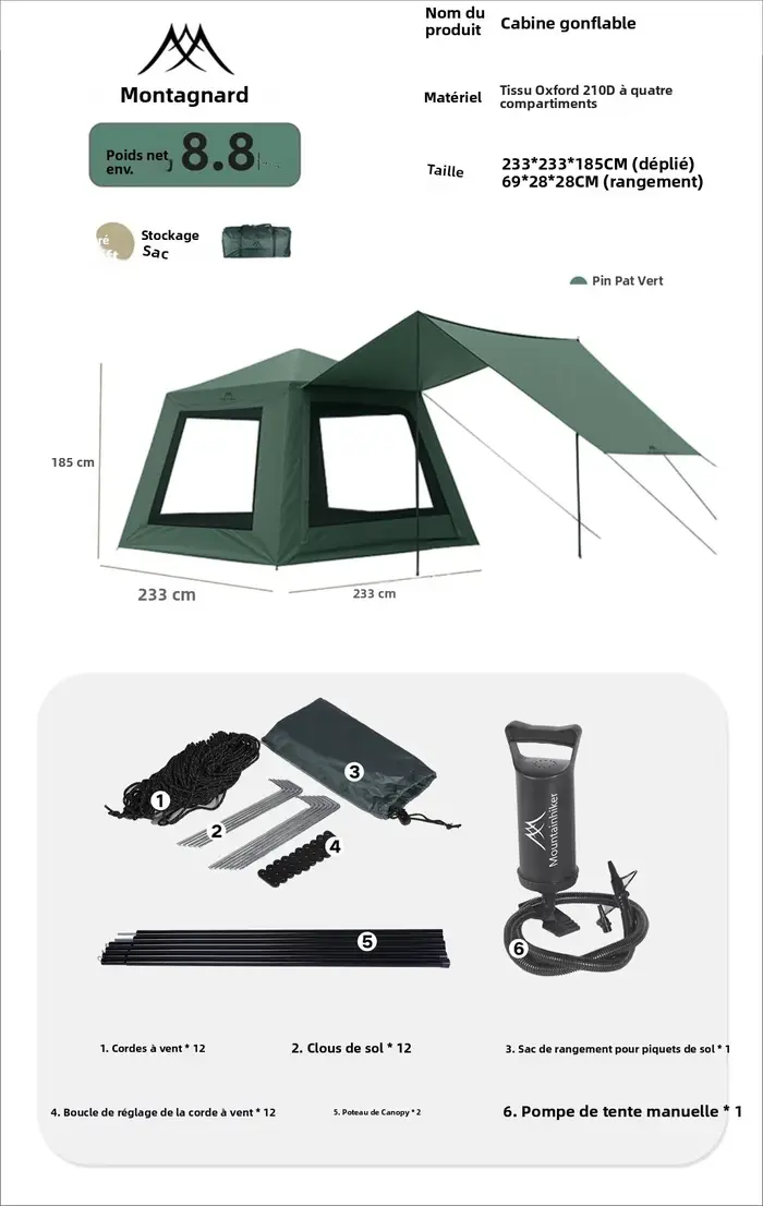 Tente gonflable d'extérieur MOUNTAINHIKER