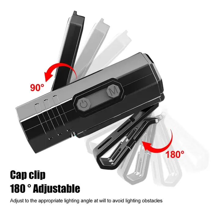 Lampe de poche à capteur LED COB aste de type C