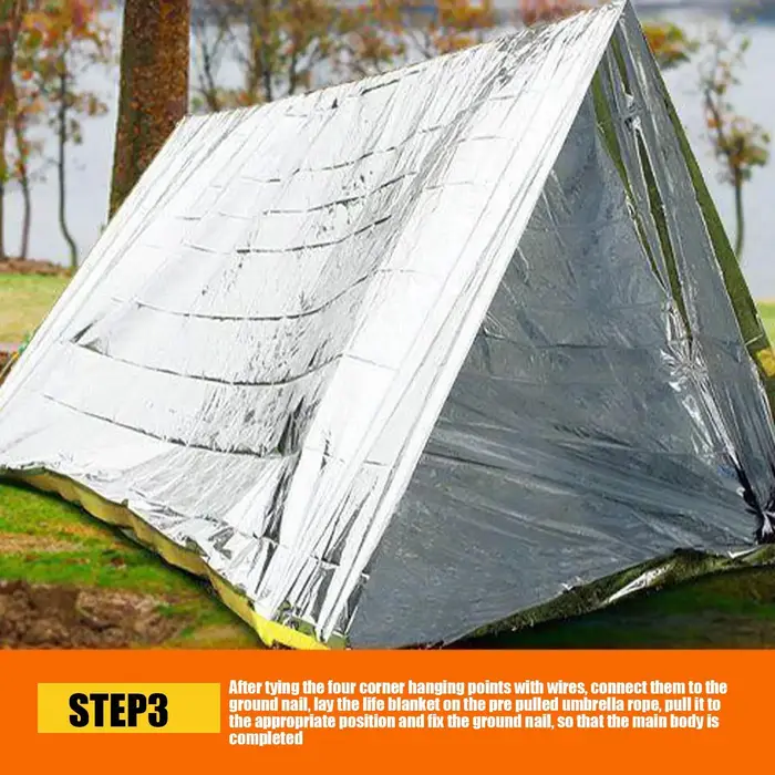 Couverture de survie d'urgence en or et argent pour l'extérieur