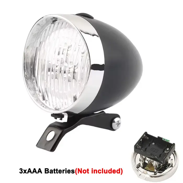 Feu avant de vélo Vintage à 3 LED, phare de vélo, lampe de poche pour vtt, Design rétro, lampe front