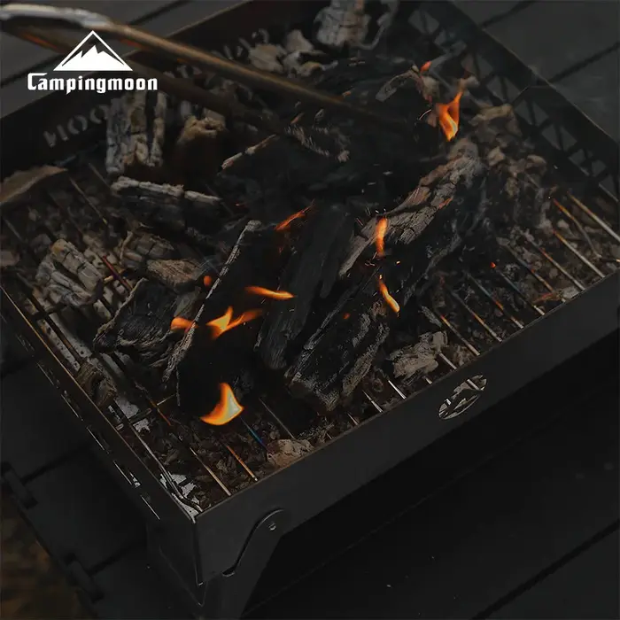 Foyer en acier inoxydable Campingmoon MT-6-LT Eva de feu de camp pliant portable