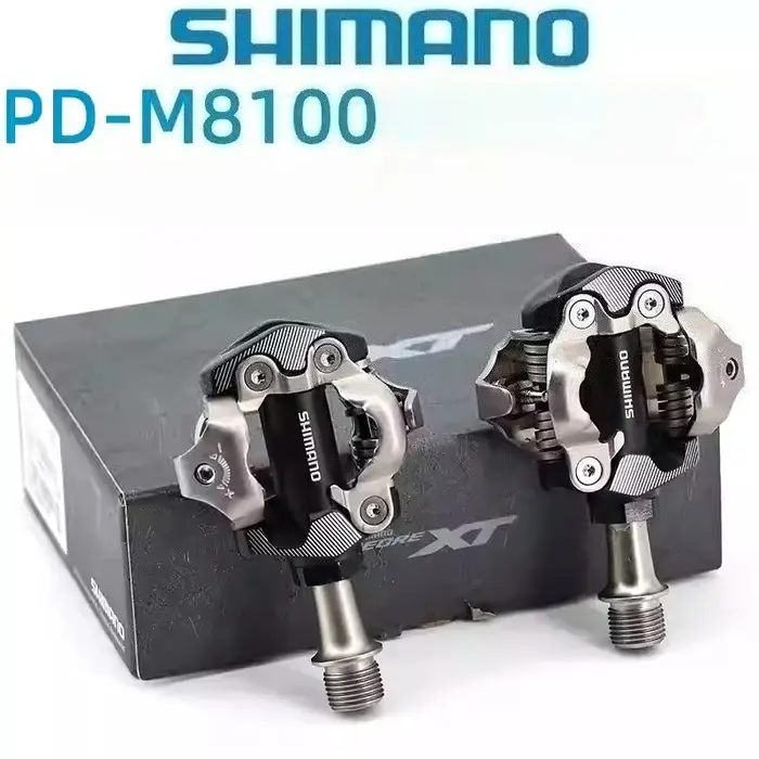 Pédales Shimano XT PD-M8100 XT SPD pour VTT avec caleçons SH51 et roulements étanches