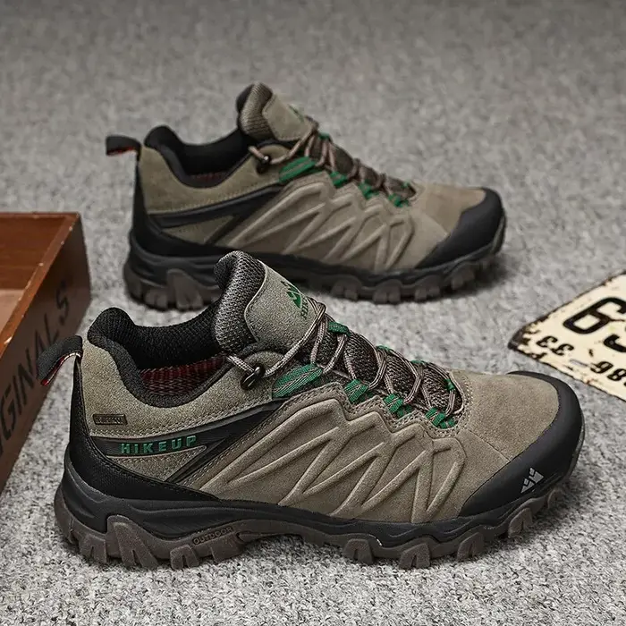 HIKEUP-Chaussures de Randonnée en Cuir Durables pour Homme, Baskets de dehors en Plein Air, de Trekk