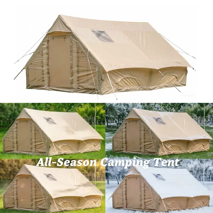 12 ㎡ Grande tente de camping gonflable pour 4 à 8 personnes avec fenêtres