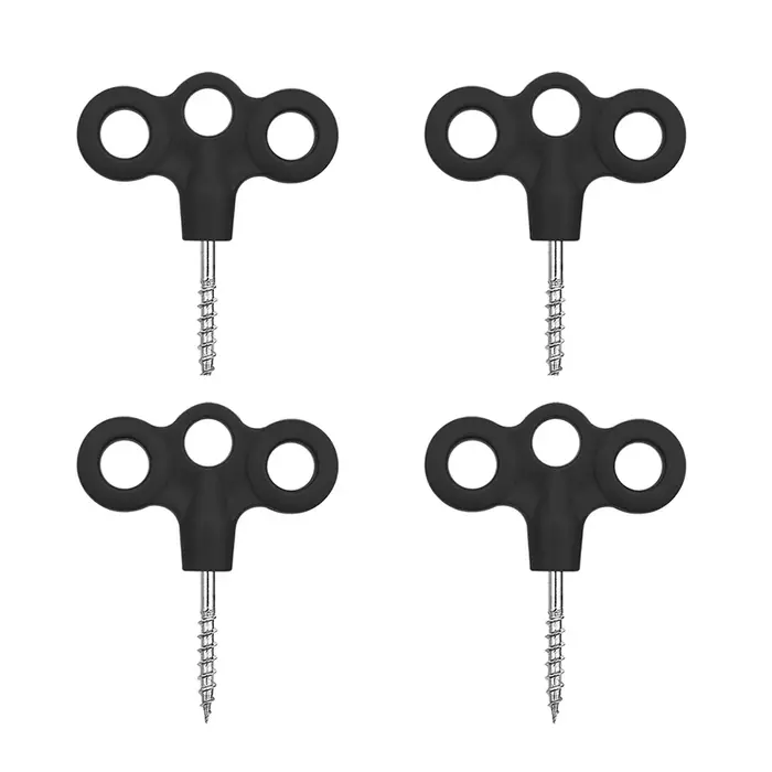 Lot de 4/6 crochets à vis pour tente, boucles de corde, accessoires de camping et randonnée, équipement de voyage lumineux, attaches pour tente, accessoires de fixation