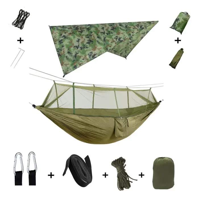 Hamac de Camping Anti-extérieur avec moustiquaire et tente de pluie