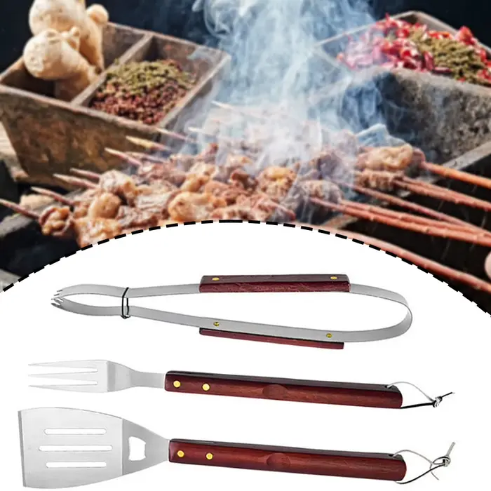 Kit de grillades à manche en bois