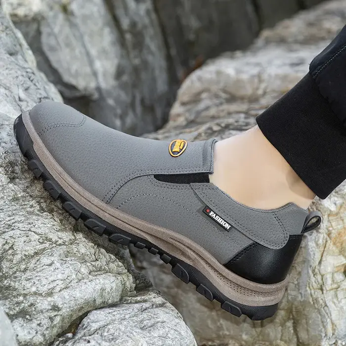 Chaussures de randonnée décontractées pour hommes, grande taille, respirantes, à bout rond, à talon bas, semelle extérieure en PVC, pour le travail en extérieur