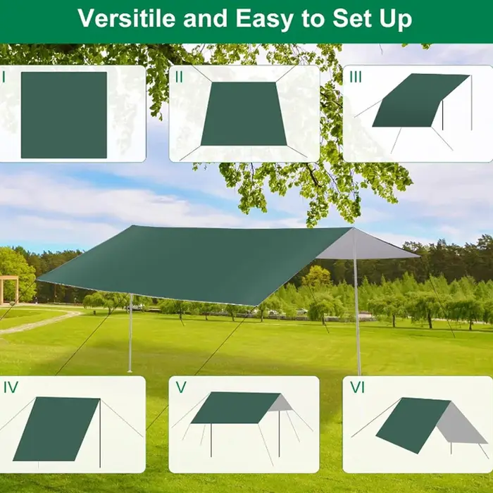Grande Tente de Camping Extérieure Imperméable avec Protection UV et Pare-Soleil pour Pique-niques