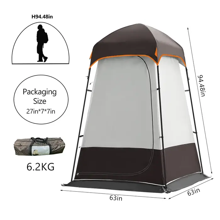 Tente de douche Portable pour l'extérieur, abri solaire Double couche pour Camping, Dressing, vestia