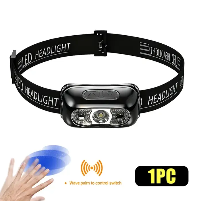 Lampe frontale LED puissante IPX4 étanche lampe de poche d'urgence 250LM XPE lampe frontale LED 500mAh pour la pêche en plein air Camping randonnée