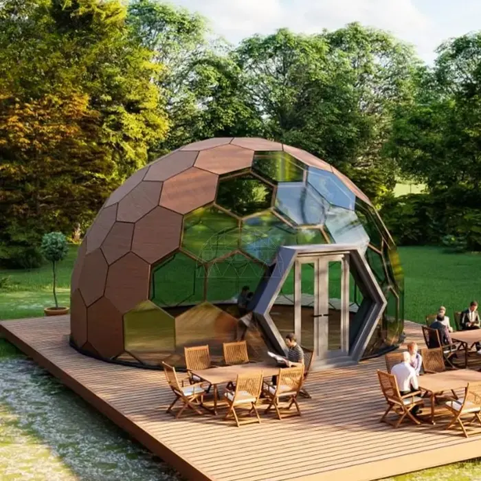 Dôme géodésique rond en PVC imperméable pour le glamping et le safari