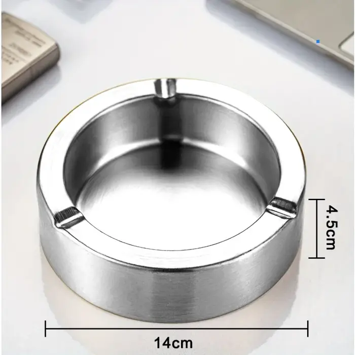 Cendrier en acier inoxydable coupe-vent grande capacité robuste 4 couleurs – Accessoire de bureau, m