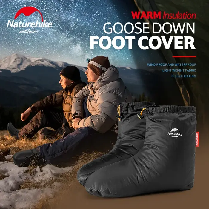 Naturehike – chaussettes en duvet d'oie, accessoires pour sac de couchage, pantoufles de Camping en plein air, chaussettes souples unisexes, résistantes à l'eau chaude, légères