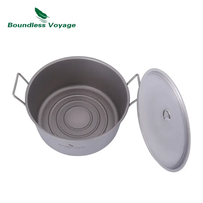 Boundless Voyage Camping en plein air Marmite 5 L Titane
