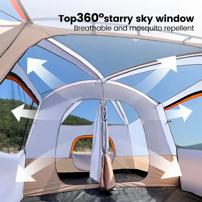 Tente familiale de camping en plein air
