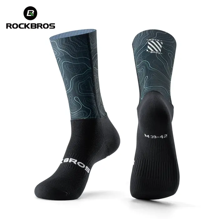 Chaussettes de cyclisme ROCKBROS respirantes, absorbant les chocs, chaussettes de compression aérody