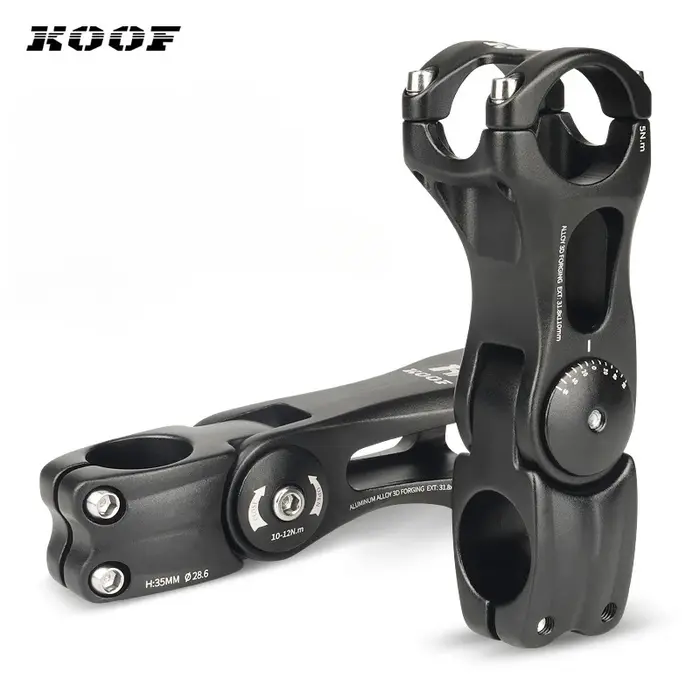Tige de vélo vtt réglable 25.4 31.8mm tige de guidon de vélo ultralégère 3D forgée ± 60 °   Puissanc