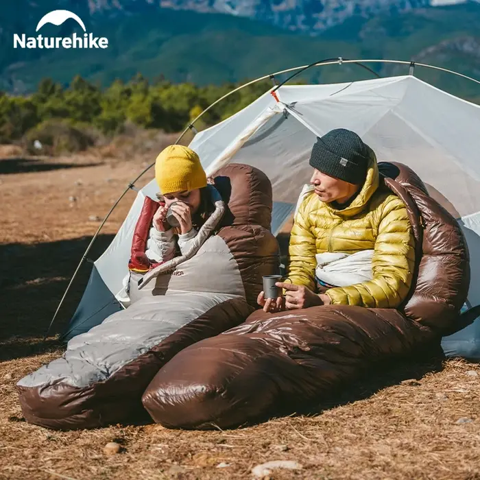 Naturerandonnée Snowbird sac de couchage 650FP duvet de canard chaud Camping en plein air coupe-vent 20D Nylon