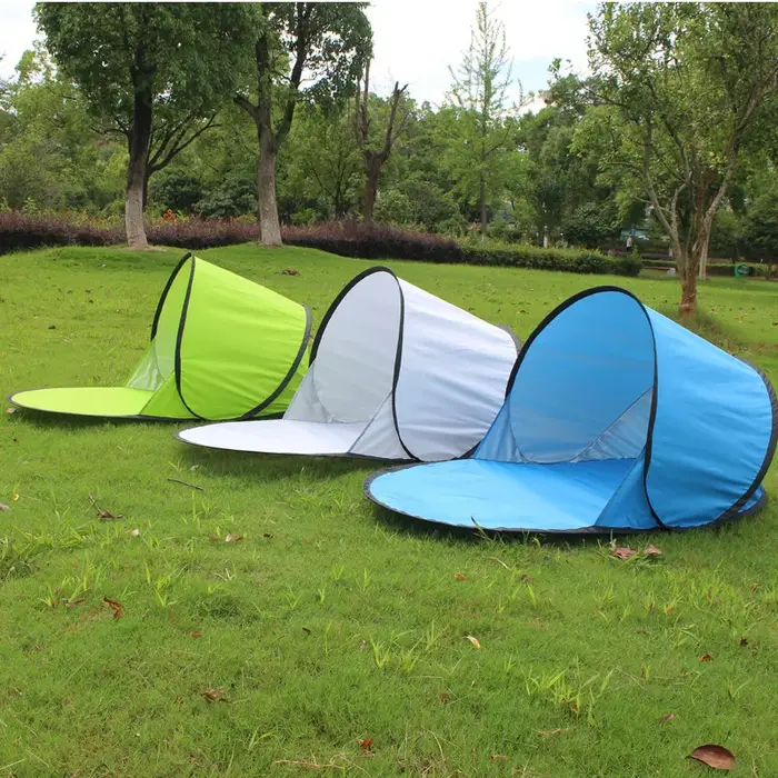 Tente de plage anti-UV avec revêtement argenté