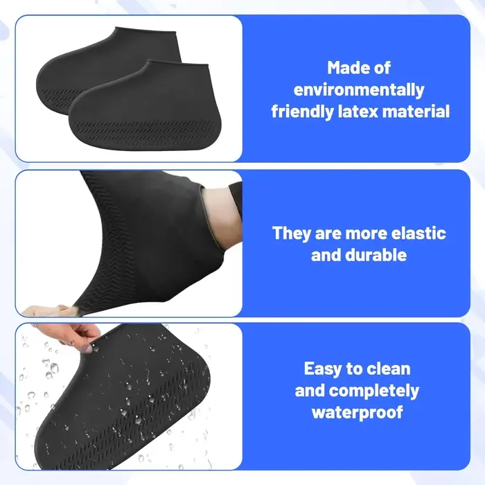 Couvre-chaussures imperméables en silicone antidérapants