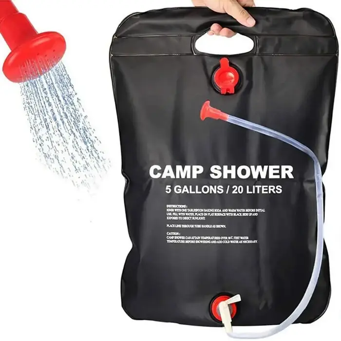 Sac de douche solaire portable 20L pour camping, randonnée, escalade – Nouvelle base pour bouteille d'eau de voyage et fournitures de camping