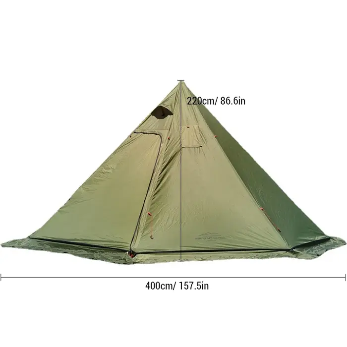 Tente chaude Tipi pour 4-6 personnes avec prise de réchaud 400PRO, tente Dakota idale de camping, ra