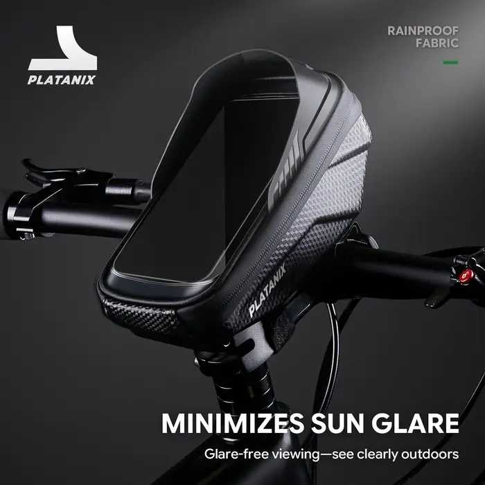 PLATANIX A1 Sac de guidon rigide en EVA pour VTT et vélo de route et pochette pour téléphone à fixer