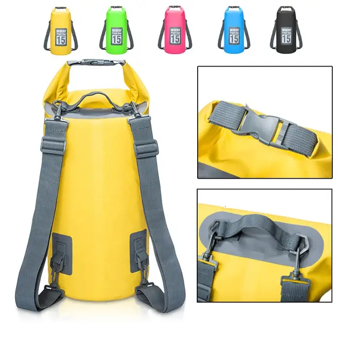 5L/10L/15L/20L/30L Sport de plein air PVC stockage étanche sac sec pour canoë Kayak Rafting natation voyage Kit sac à dos
