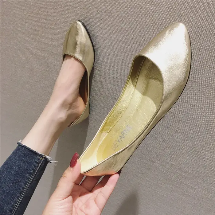 Ballerines Tissées Or et Argent pour Femme