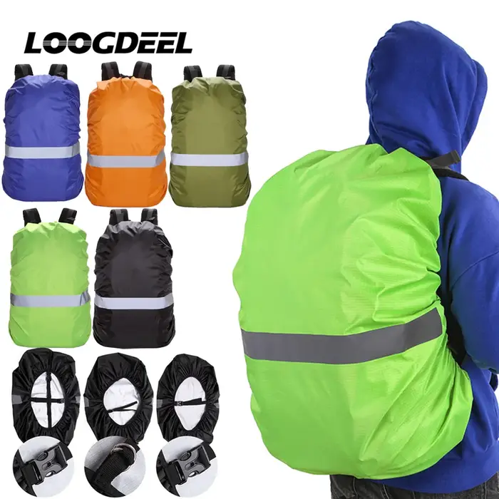 Housse de pluie réfléchissante sac à dos 20L 35L 45L 60L sac étanche camouflage tactique Camping en plein air randonnée