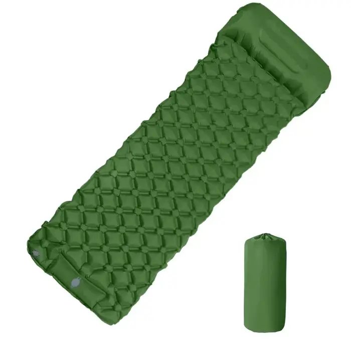 Matelas de camping gonflable avec oreiller
