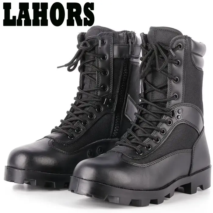 LAHORS ® Cuir homme bottes tactiques Sport chaussures de randonnée en plein air cheville désert Combat