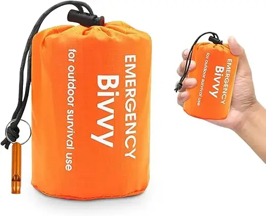 Sac de couchage d'urgence, sac de couchage de survie, bivouac, couverture de premiers secours, imper